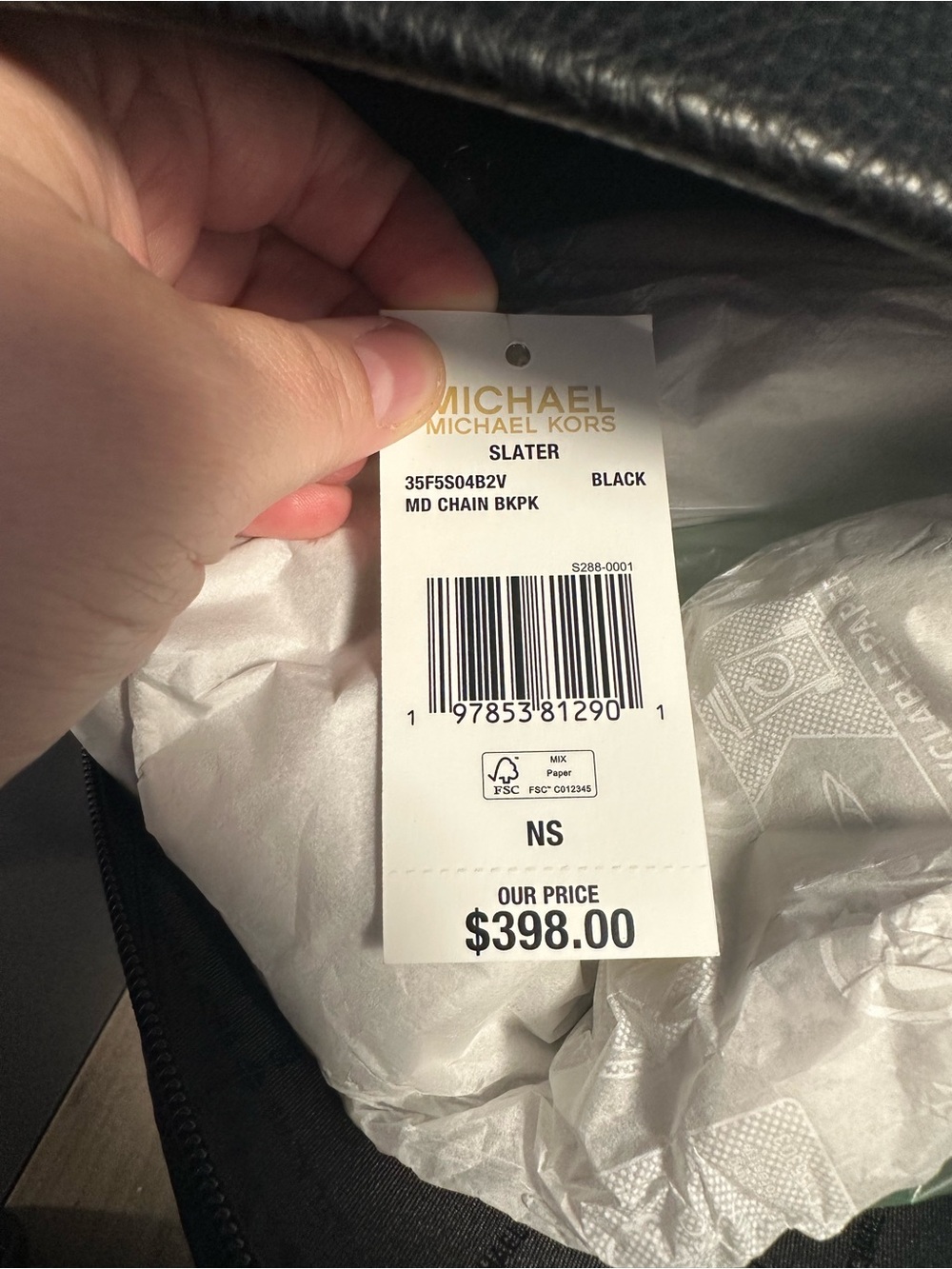 Black Michael Kors Slater Medium Backpack NWT - Picture 4 of 10